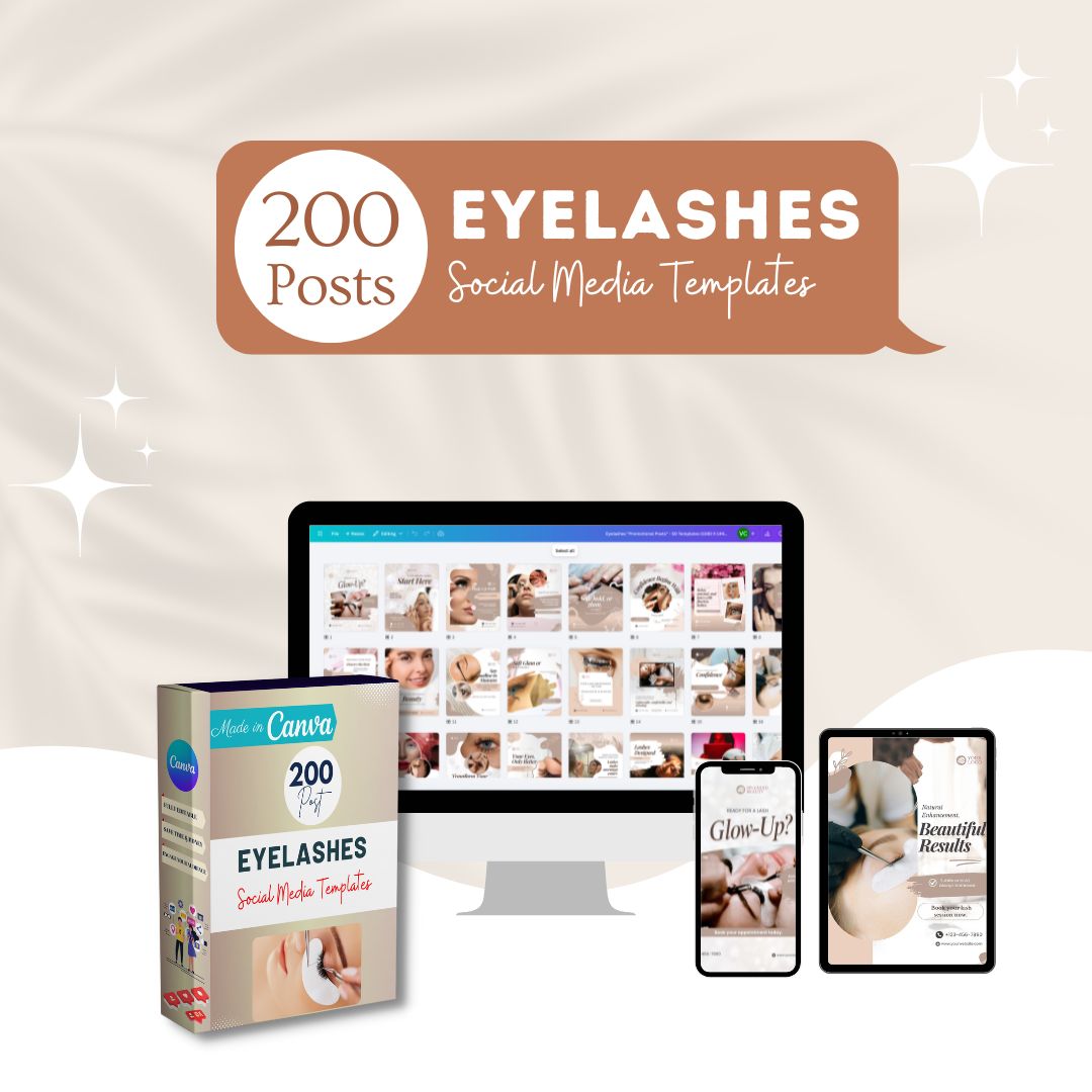 200 Eyelashes Posts - Social Media Templates
