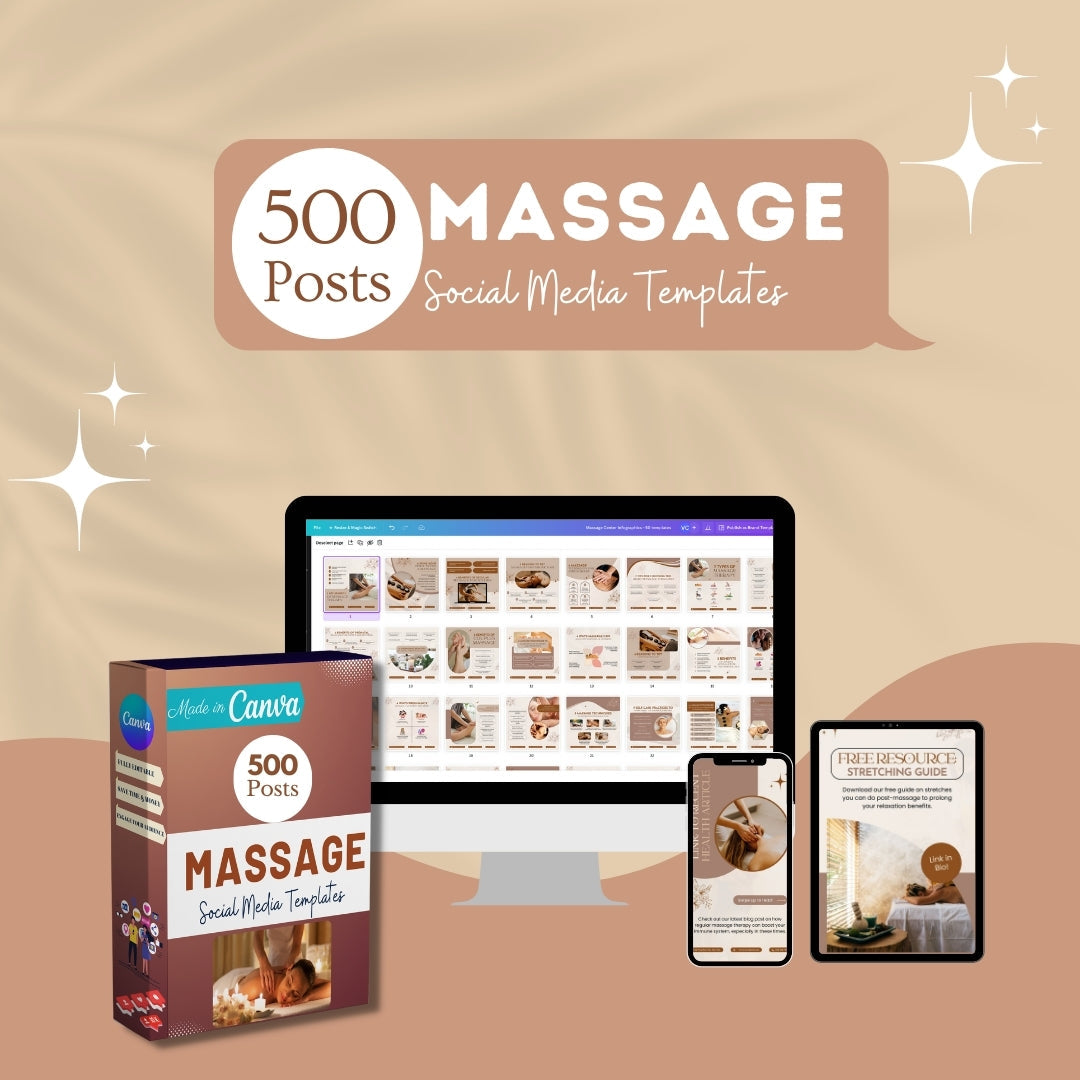 500 Massage Center - Social Media Canva Templates