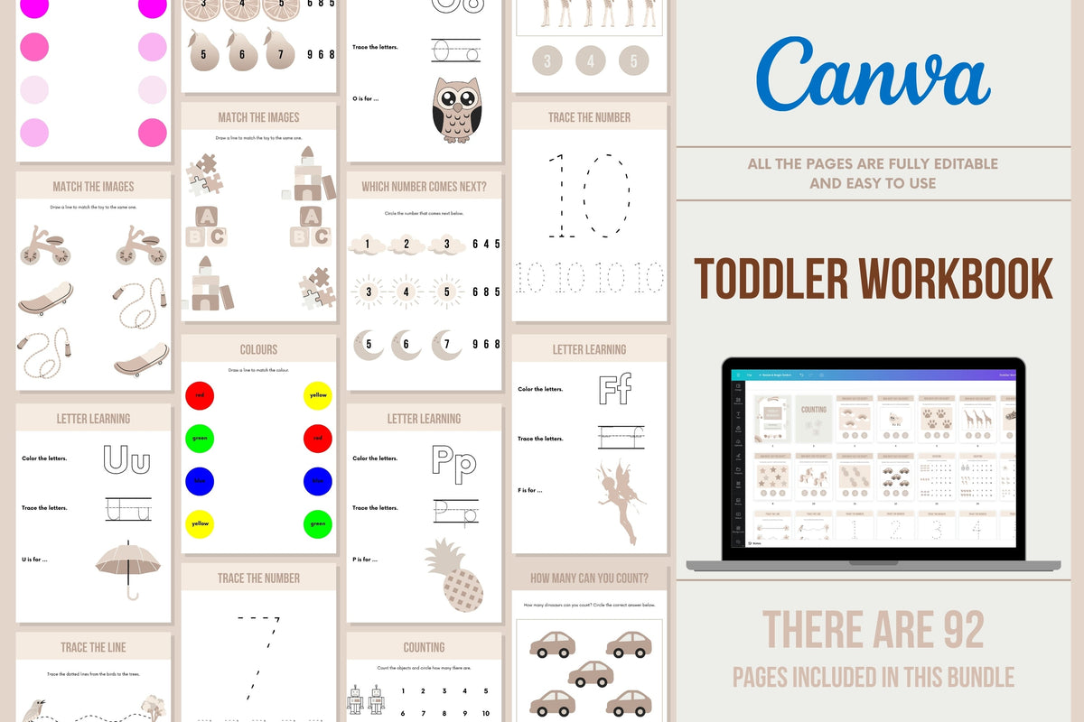 Toddler Workbook - 92 Pages
