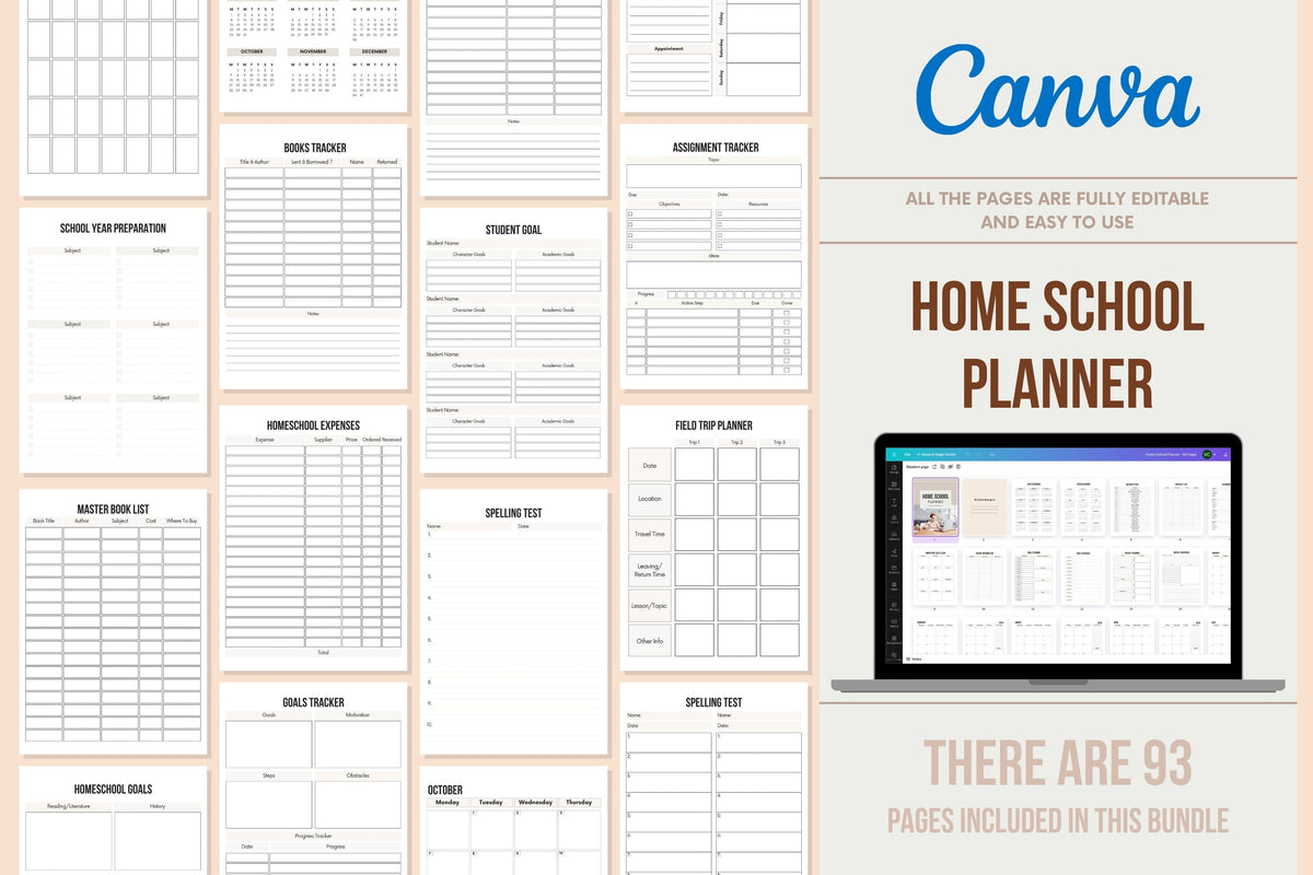 Home School Planner - 93 Pages