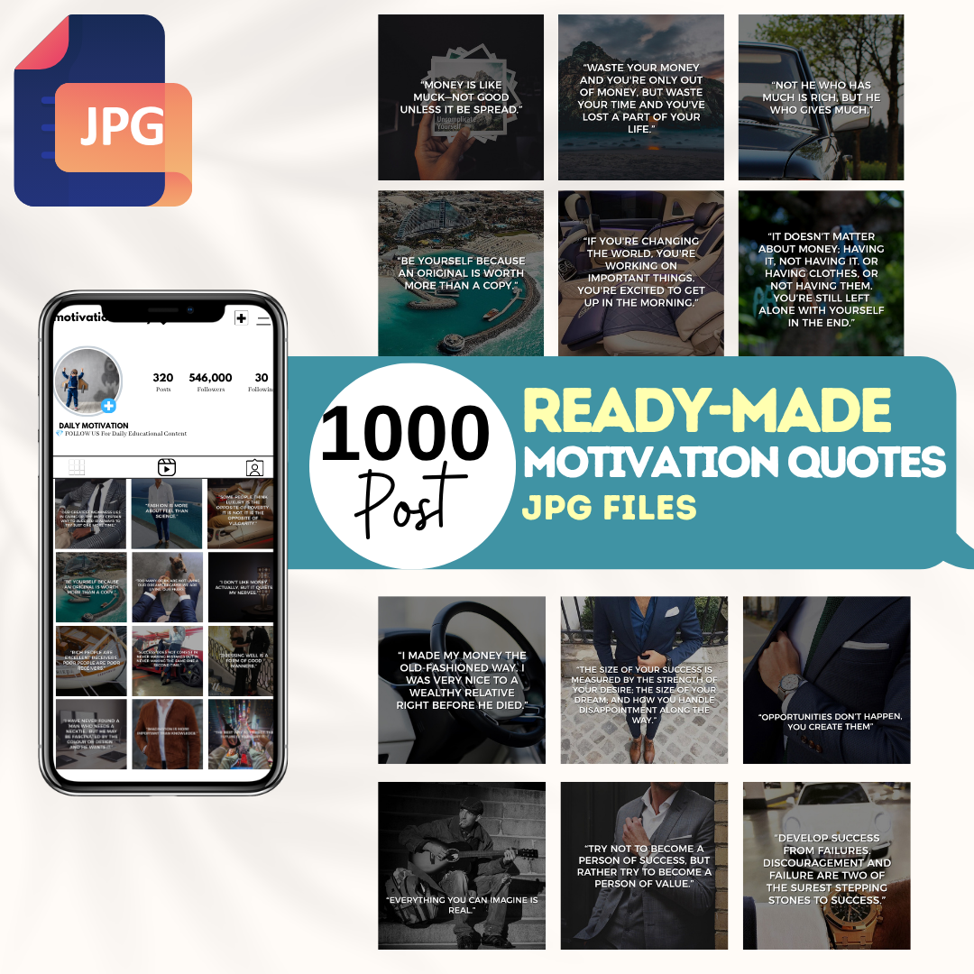 Motivation Quotes - 1000 JPG Files - NOT EDITABLE