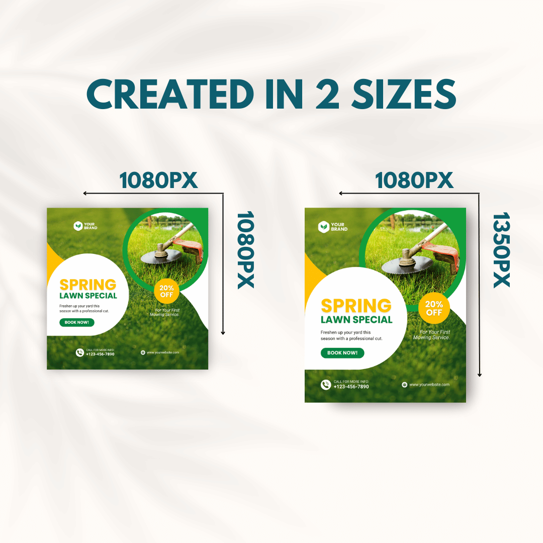 100 Lawn Mower Services Canva Templates