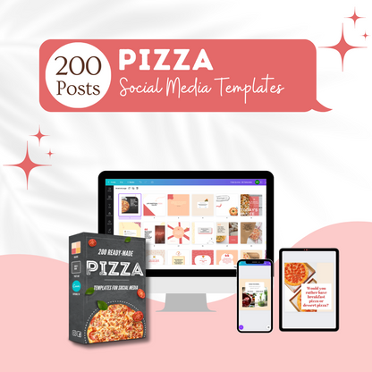 200 Pizza Restaurant Posts - Social Media Templates