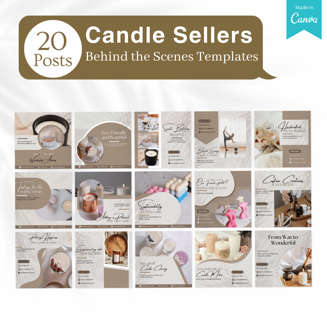 230 Candle Posts - Social Media Templates