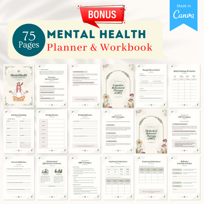 Mental Health Canva Templates Bundle