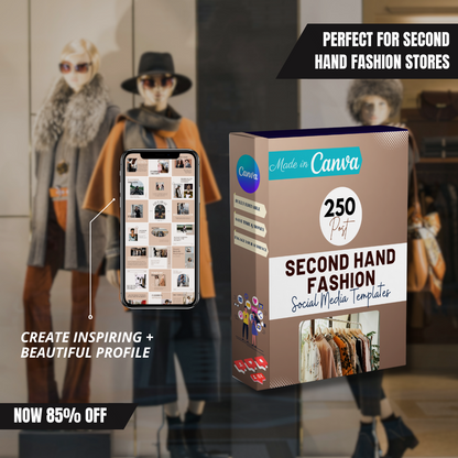 250 Second Hand Fashion Posts - Social Media Templates