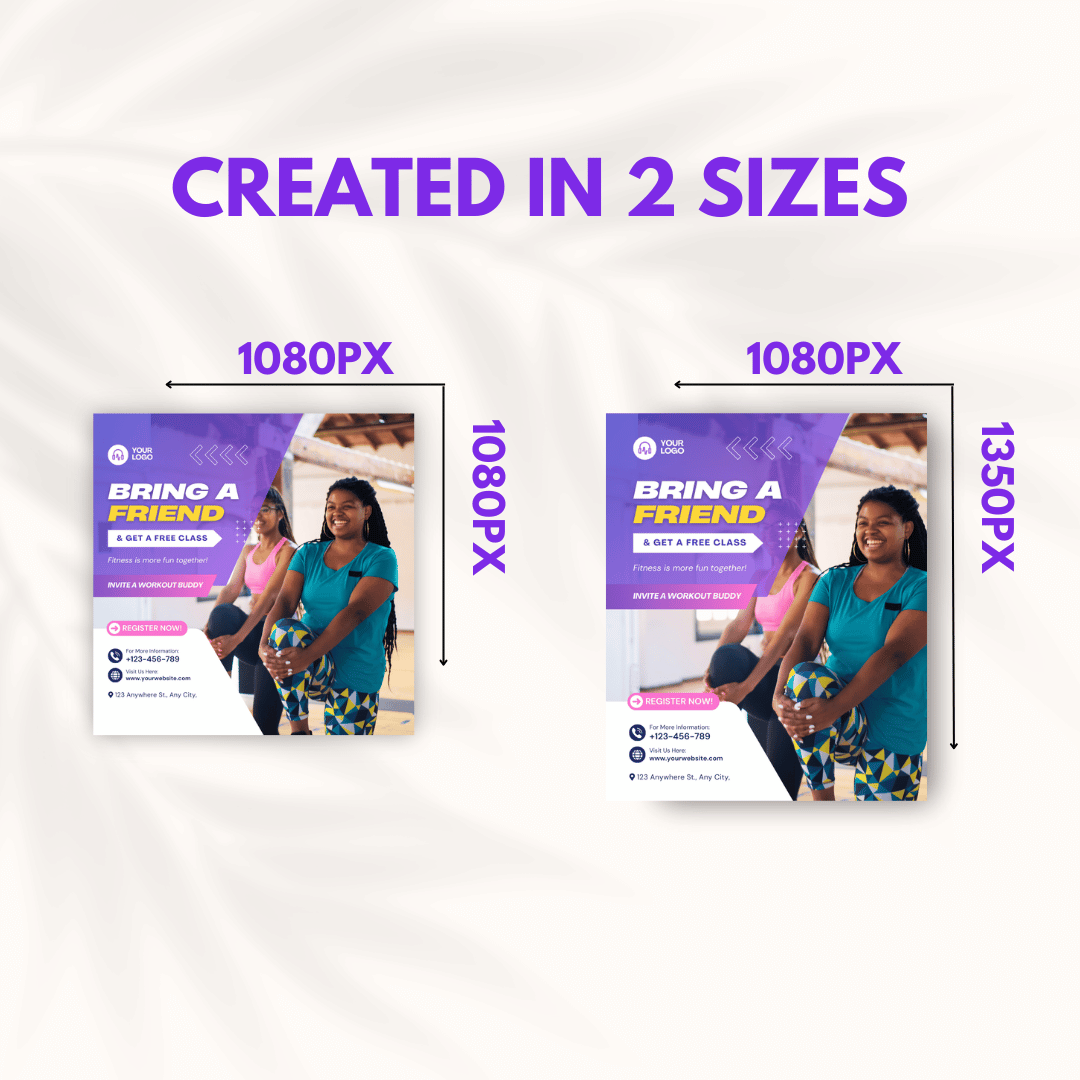 100 Aerobics & Zumba Canva Templates