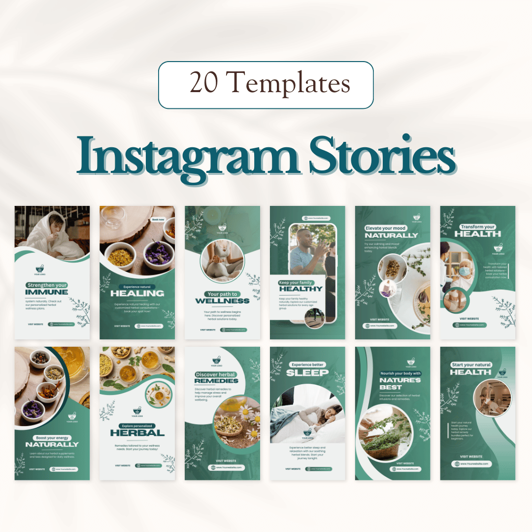 300 Herbal Medicine Posts - Social Media Templates