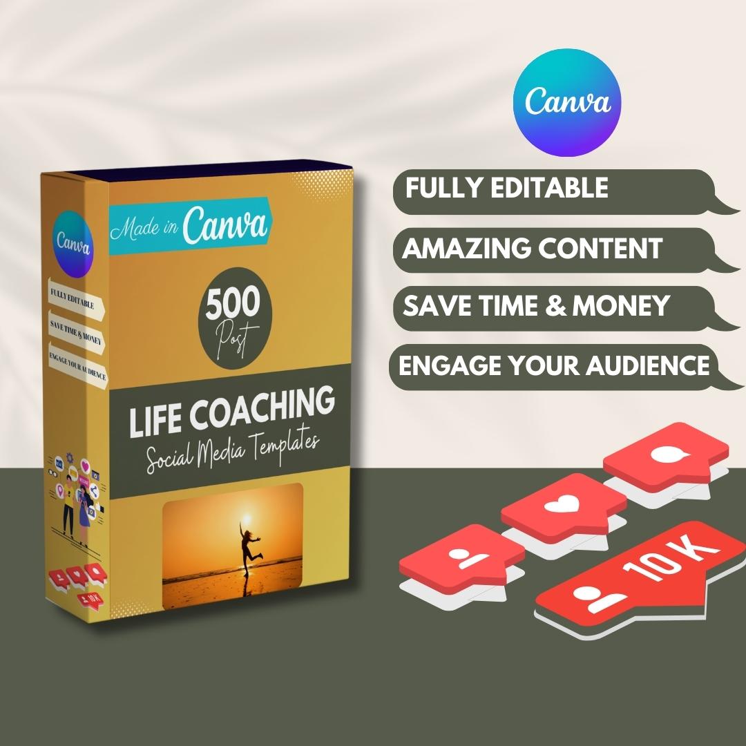 500 Life Coaching Posts - Social Media Templates