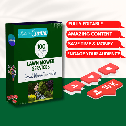 100 Lawn Mower Services Canva Templates