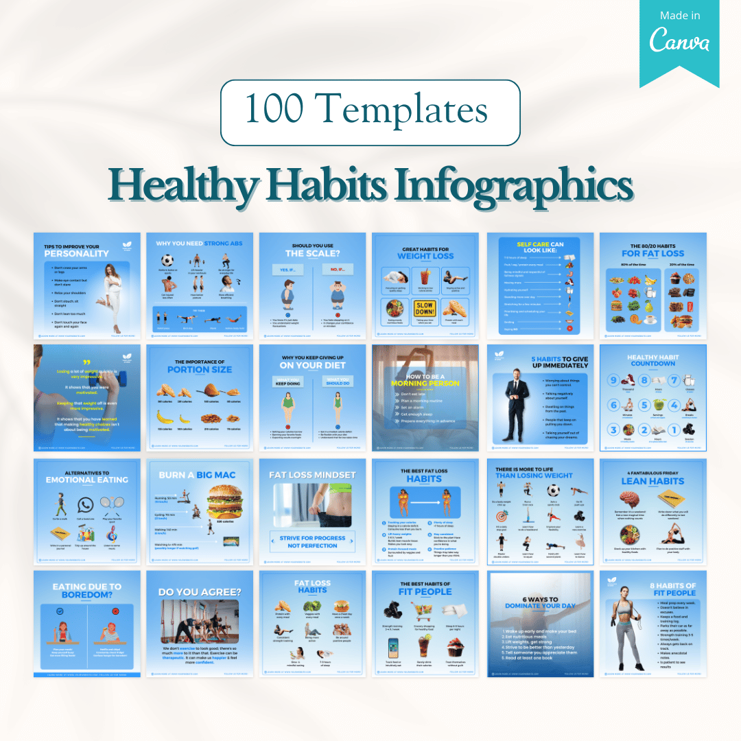 Fitness, Nutrition & Health Bundle - Social Media Templates