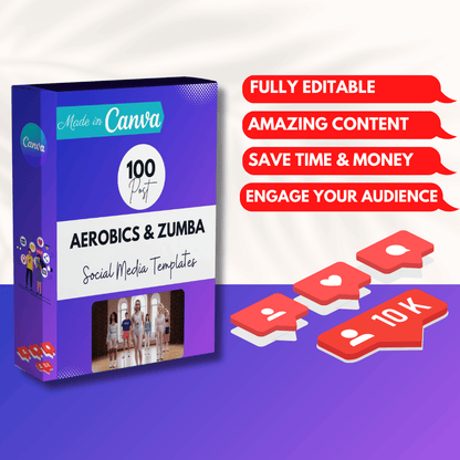 100 Aerobics & Zumba Canva Templates