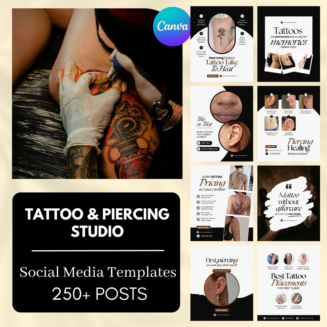 Tattoo & Piercing Studio - Social Media Templates