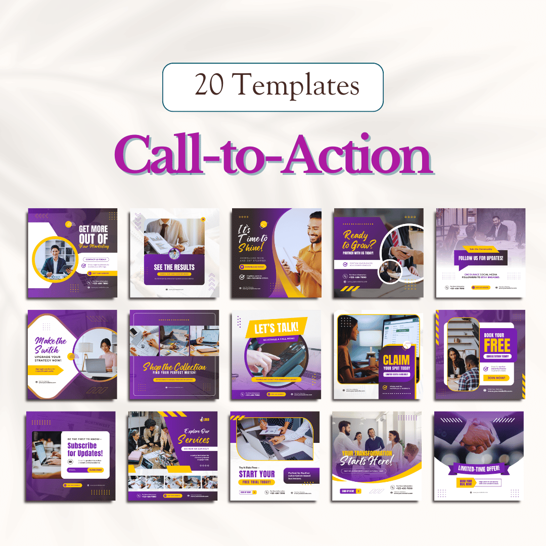 Marketing Canva Templates Bundle – 300 Templates