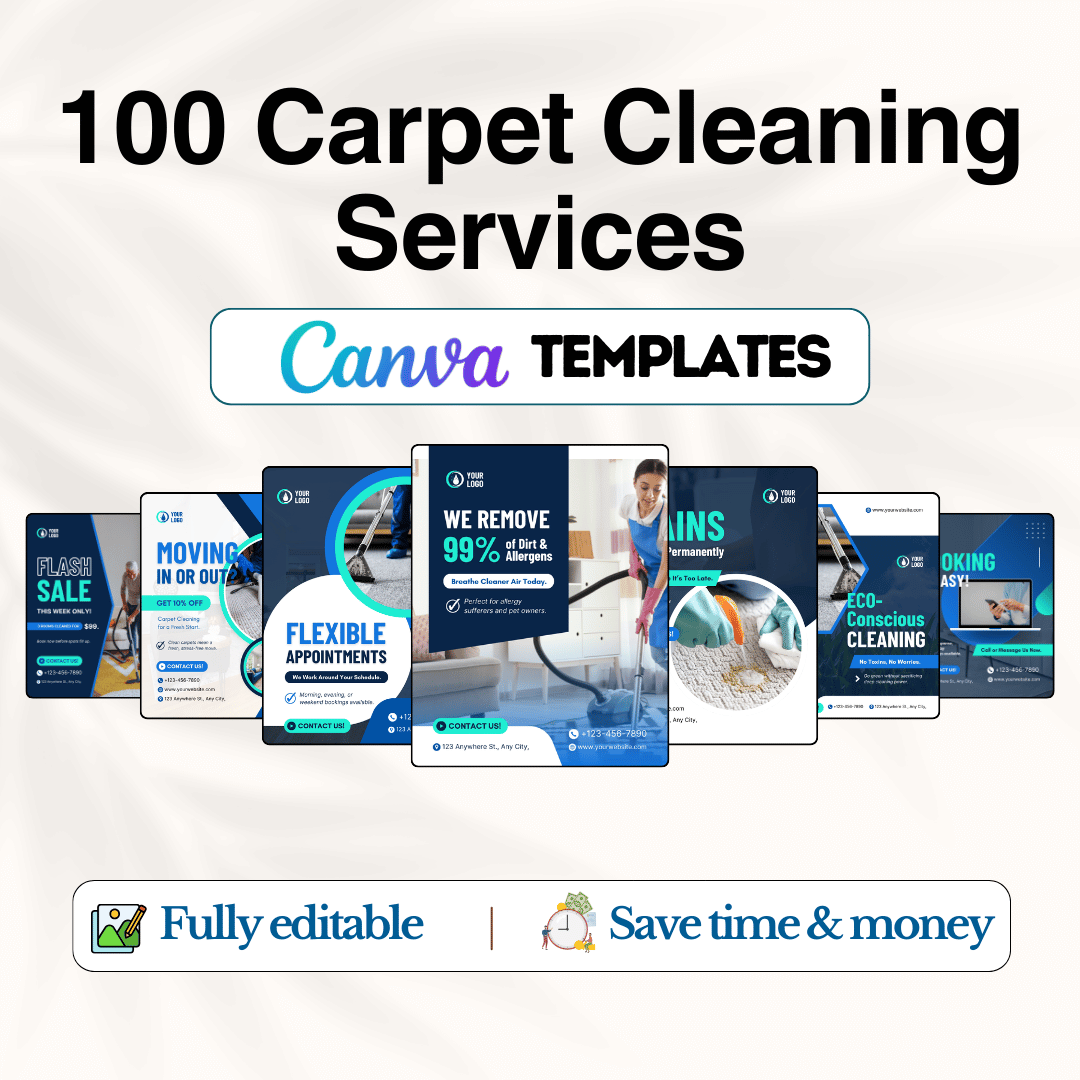 100 Carpet Cleaning Services Canva Templates