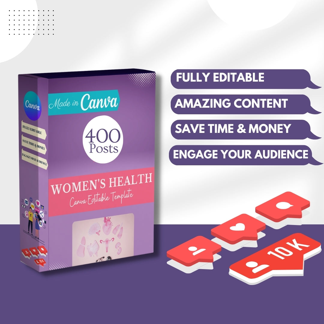 400 Women's Health  Posts - Social Media Templates