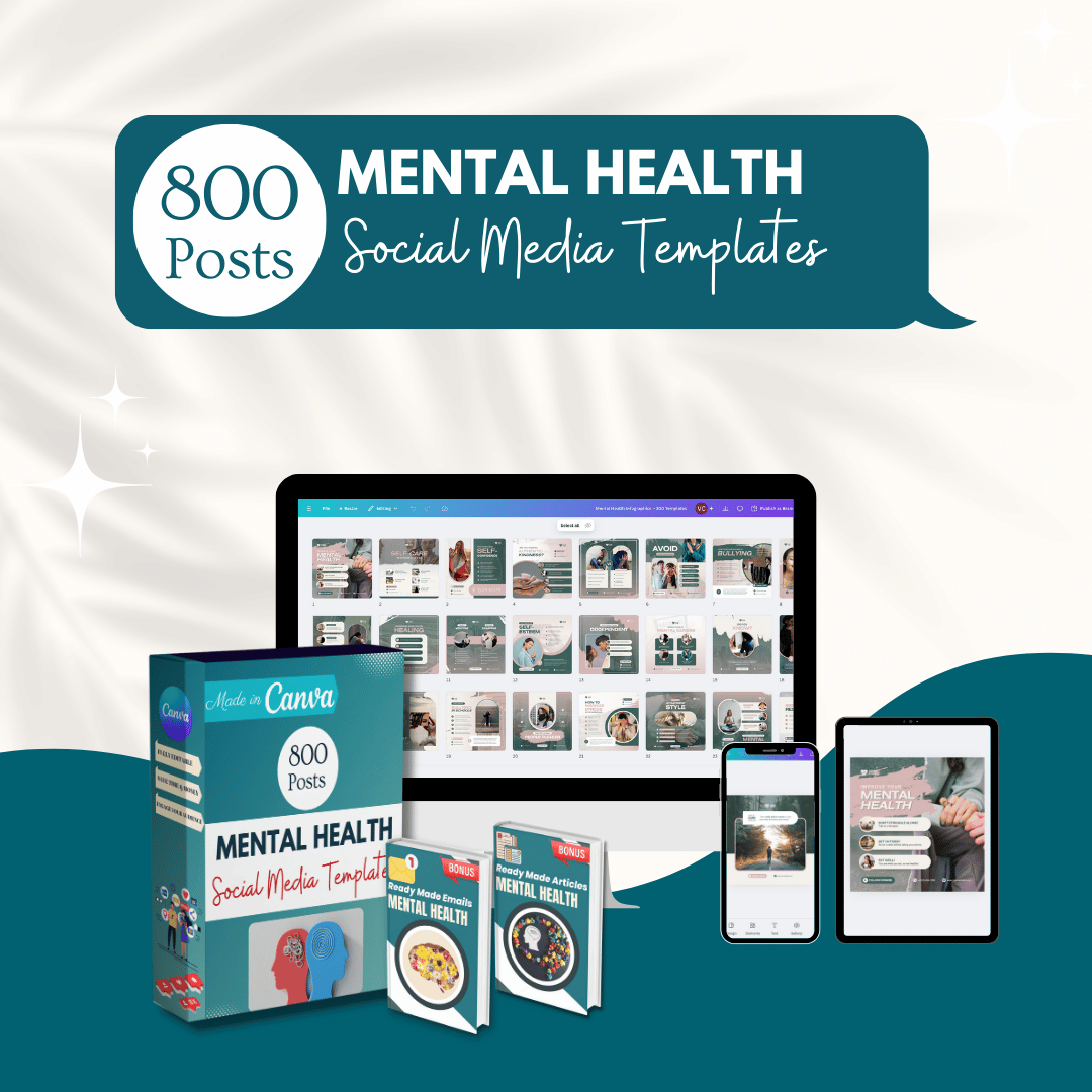 Mental Health Canva Templates Bundle