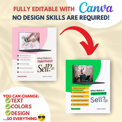 Digital Product Marketing Kit – 240 Canva Social Media Templates