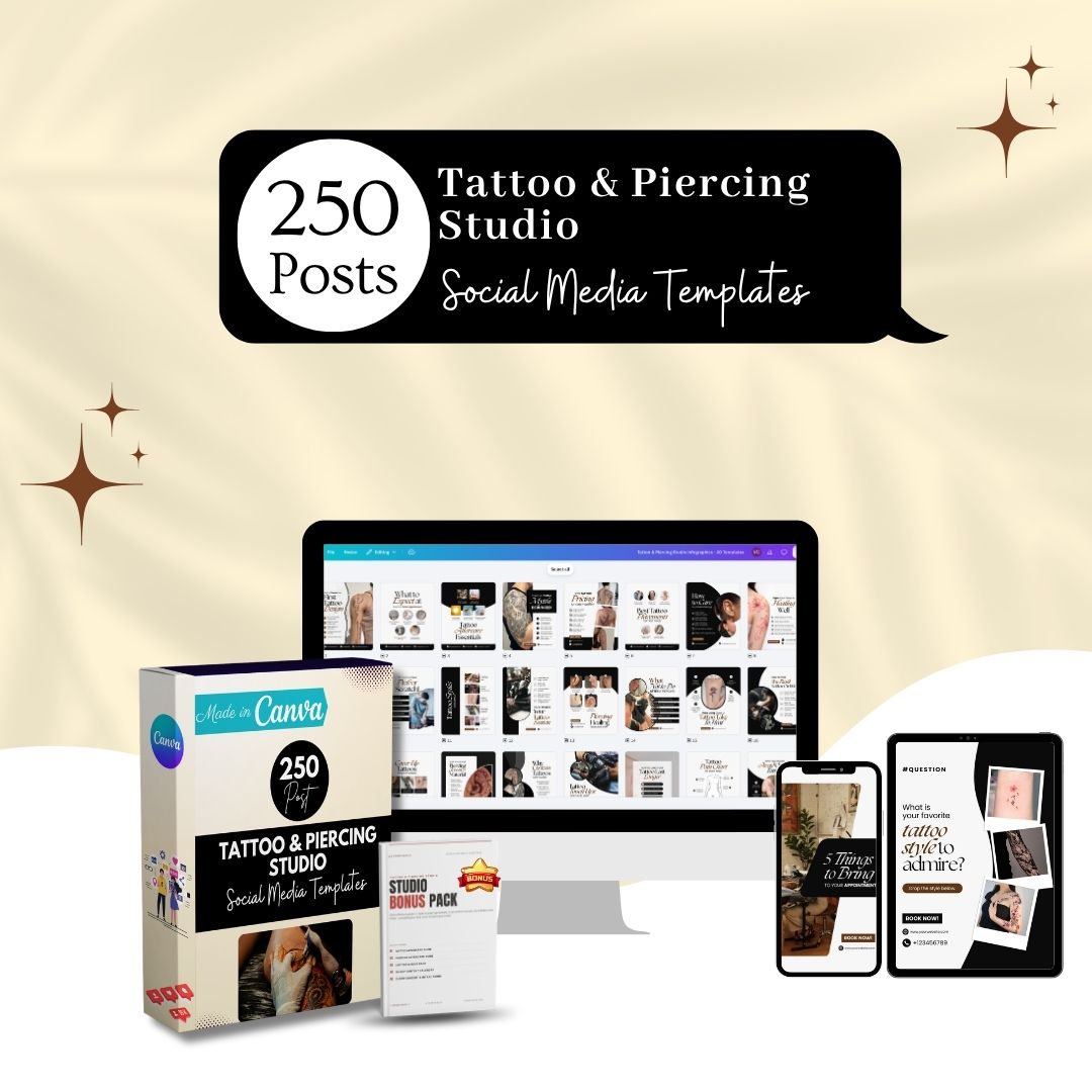 Tattoo & Piercing Studio - Social Media Templates