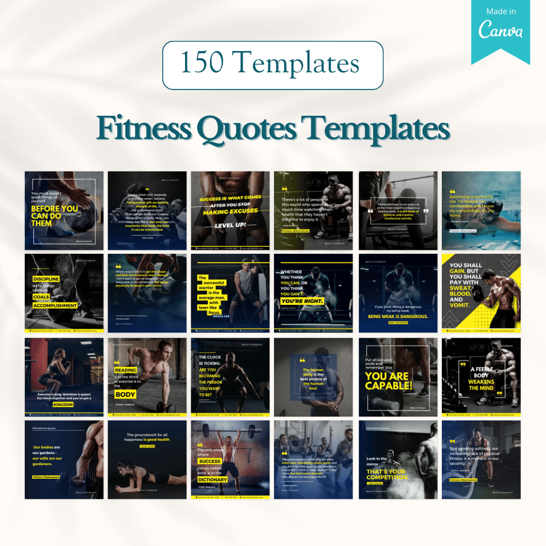 Fitness, Nutrition & Health Bundle - Social Media Templates