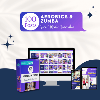 100 Aerobics & Zumba Canva Templates
