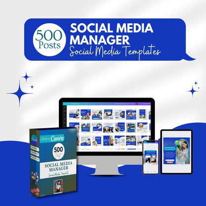 500 Social Media Manager Posts - Canva Templates
