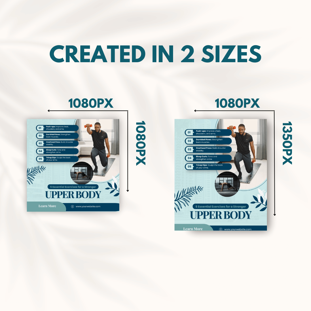 Fitness, Nutrition & Health Bundle - Social Media Templates