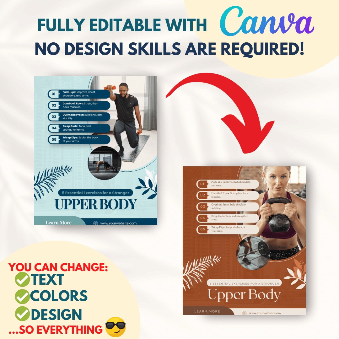 Fitness, Nutrition & Health Bundle - Social Media Templates