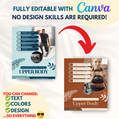 Fitness, Nutrition & Health Bundle - Social Media Templates