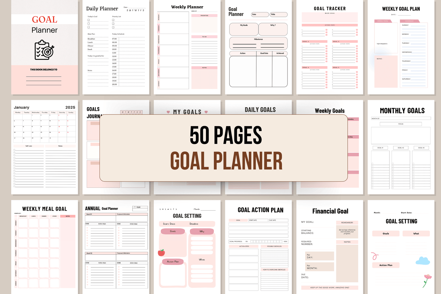 Goal Planner: 50 Pages