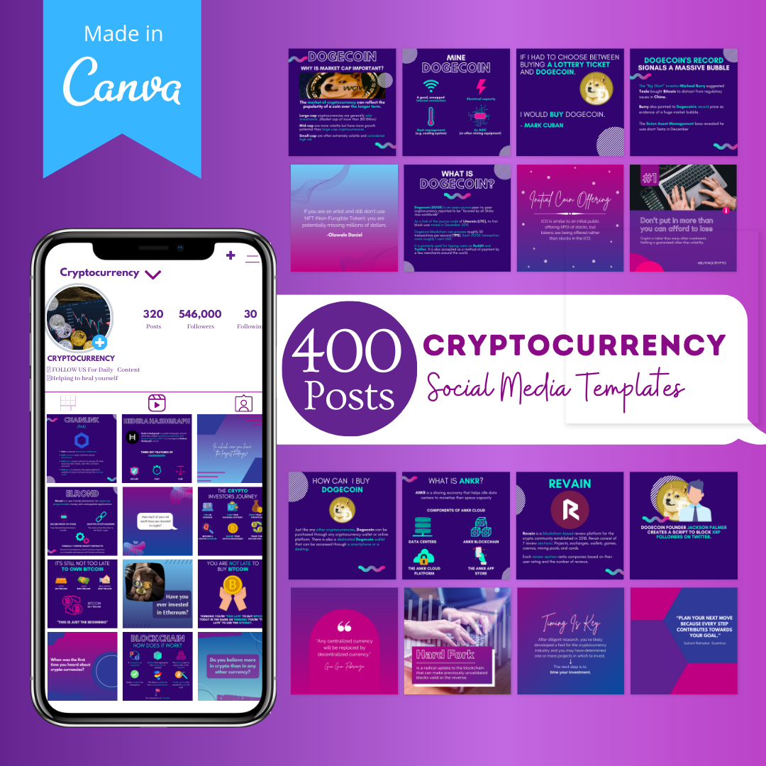 Cryptocurrency Posts -Social Media Templates