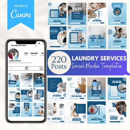 220 Laundry Services Canva Templates
