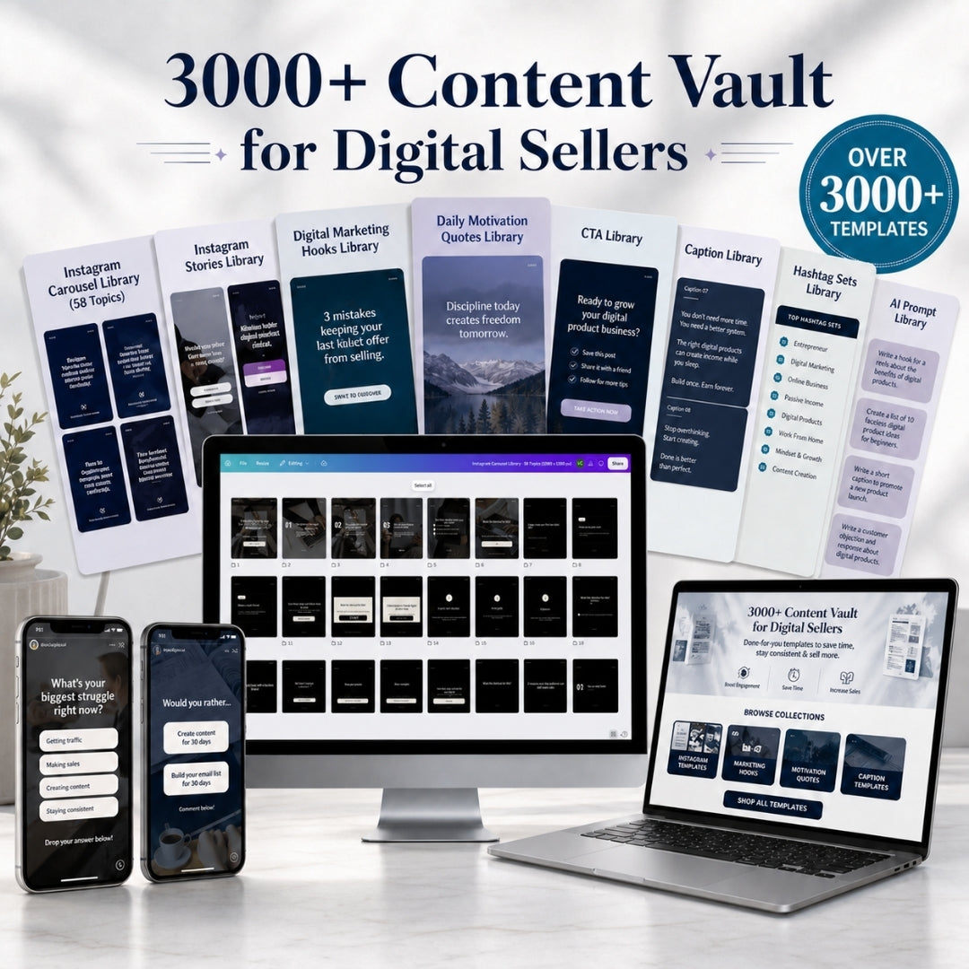 3000+ Content Vault for Digital Sellers