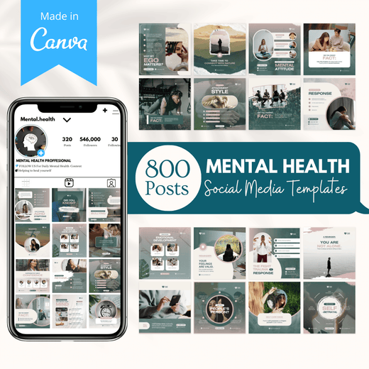Mental Health Canva Templates Bundle