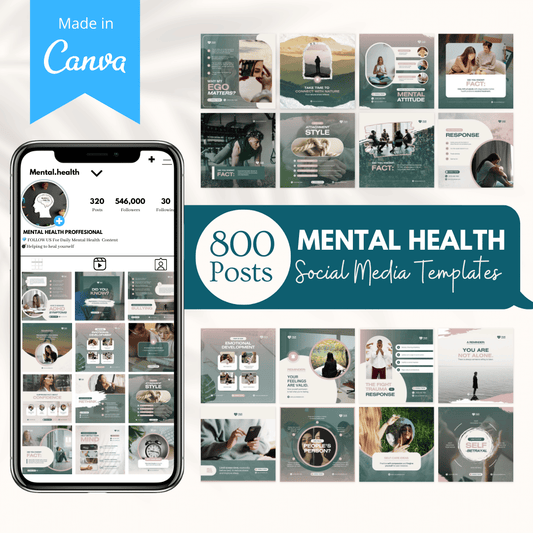 Mental Health Canva Templates Bundle