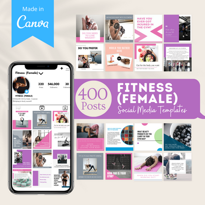 400 Fitness  (Female) Posts - Social Media Templates
