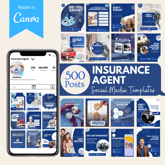 500 Insurance Agent Social Media Templates