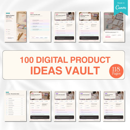 Digital Product Idea Vault 118-page MRR guide for digital product sellers