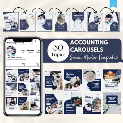 Accounting Carousels Bundle - 30 Done-For-You Topics