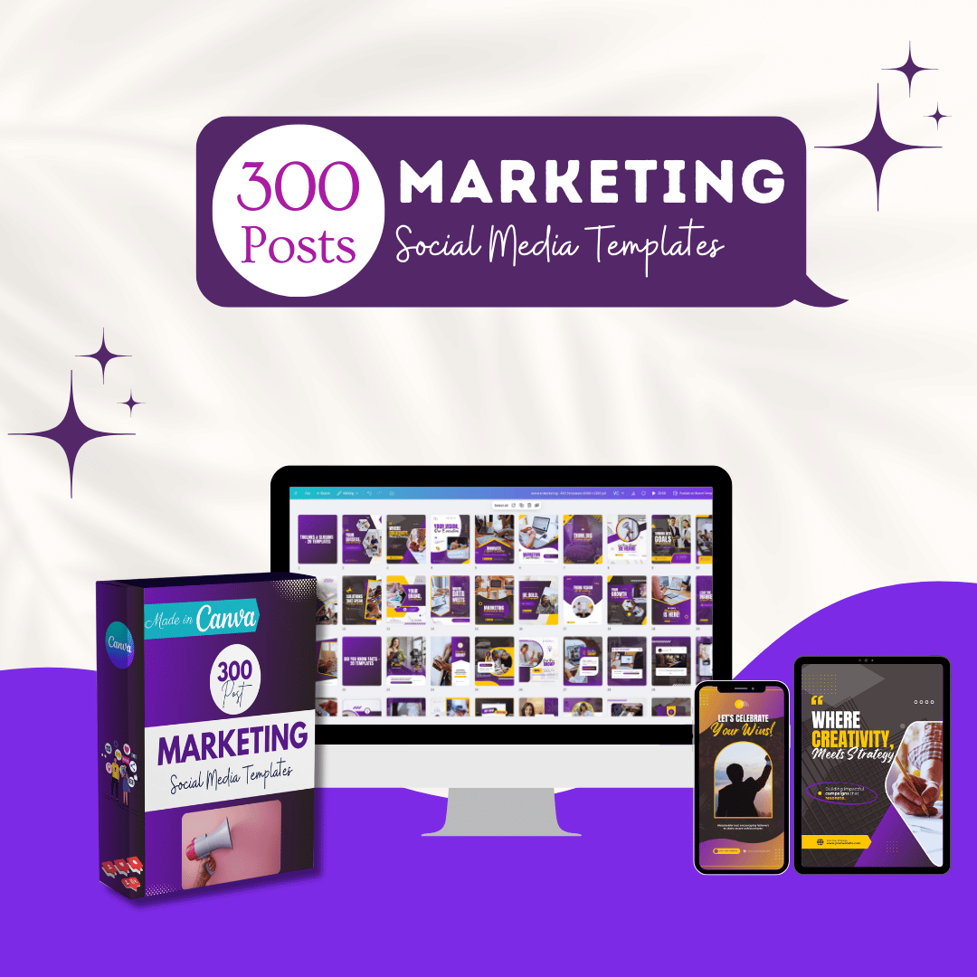 Marketing Canva Templates Bundle – 300 Templates