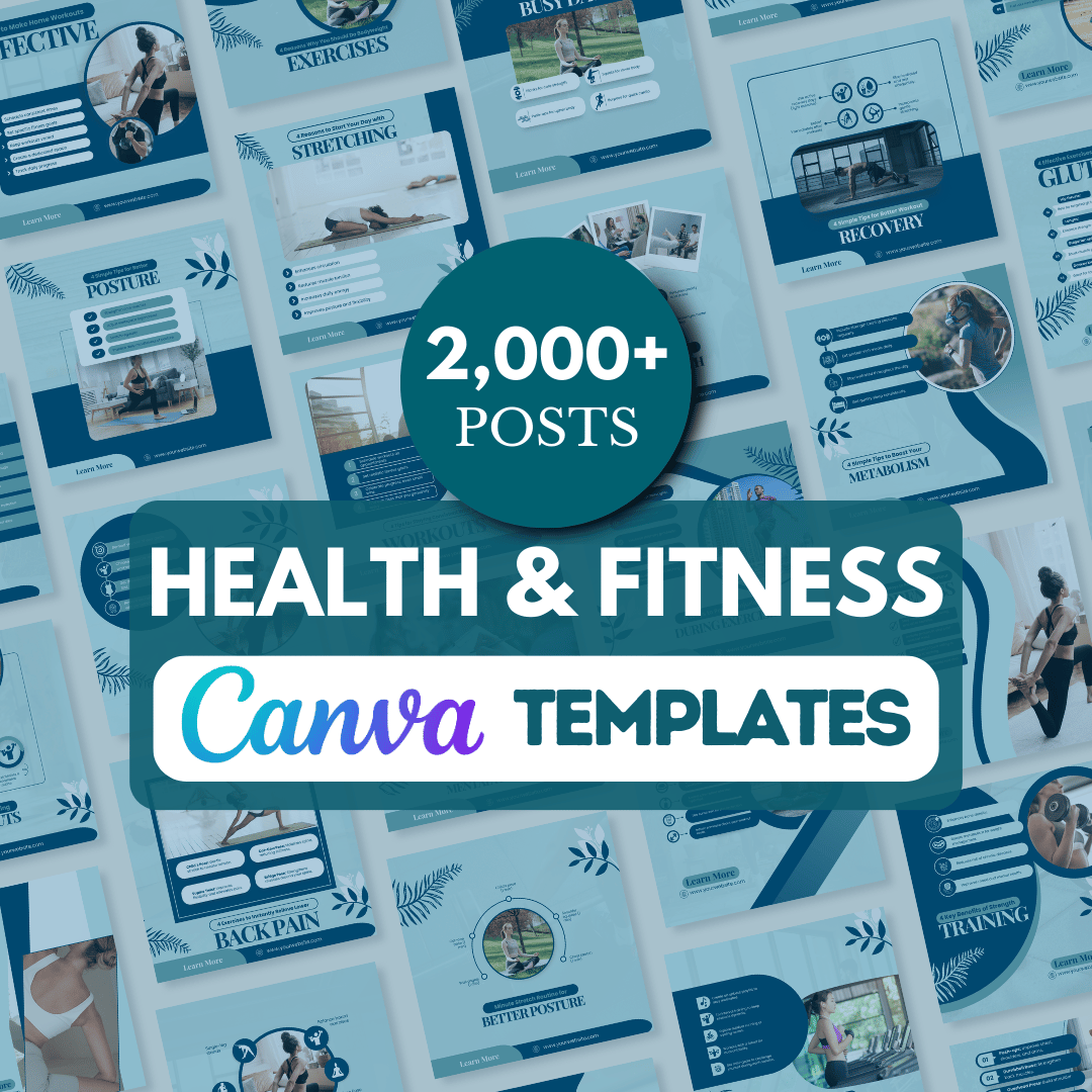 Fitness, Nutrition & Health Bundle - Social Media Templates