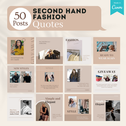 250 Second Hand Fashion Posts - Social Media Templates