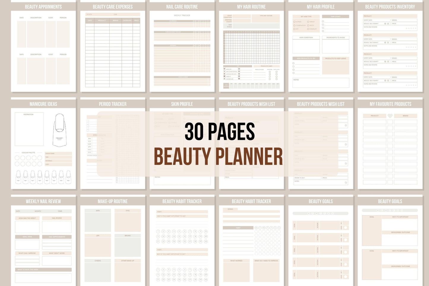 Beauty Planner - 30 Pages
