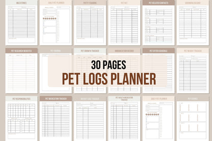 Pet Logs Bundle - 30 Pages