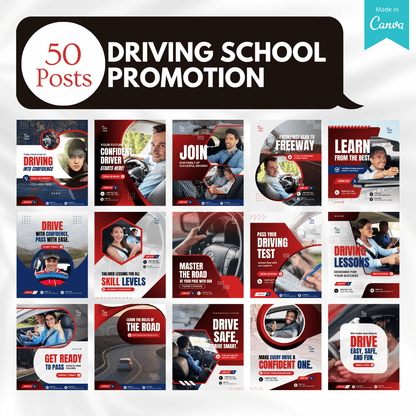 70 Driving School Promotion Canva Templates