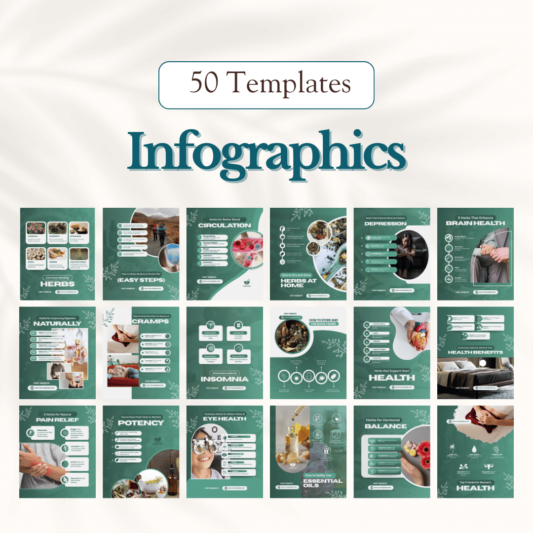 300 Herbal Medicine Posts - Social Media Templates