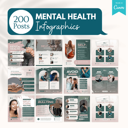 Mental Health Canva Templates Bundle