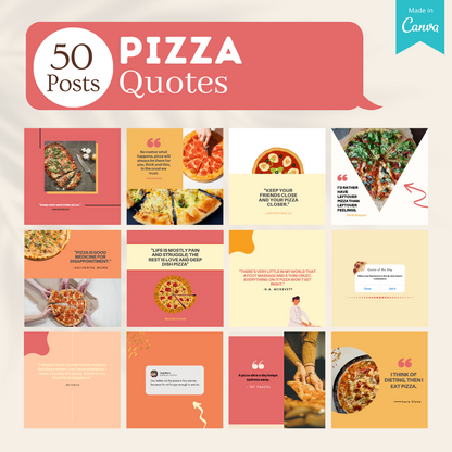 200 Pizza Restaurant Posts - Social Media Templates
