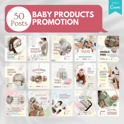 70 Baby Products Promotion Canva Templates