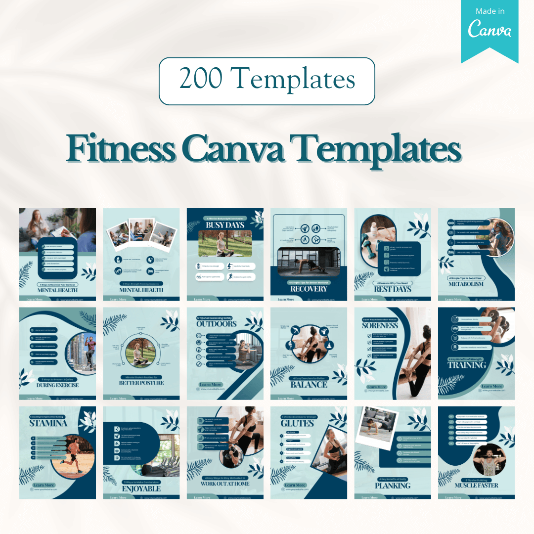 Fitness, Nutrition & Health Bundle - Social Media Templates